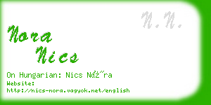 nora nics business card